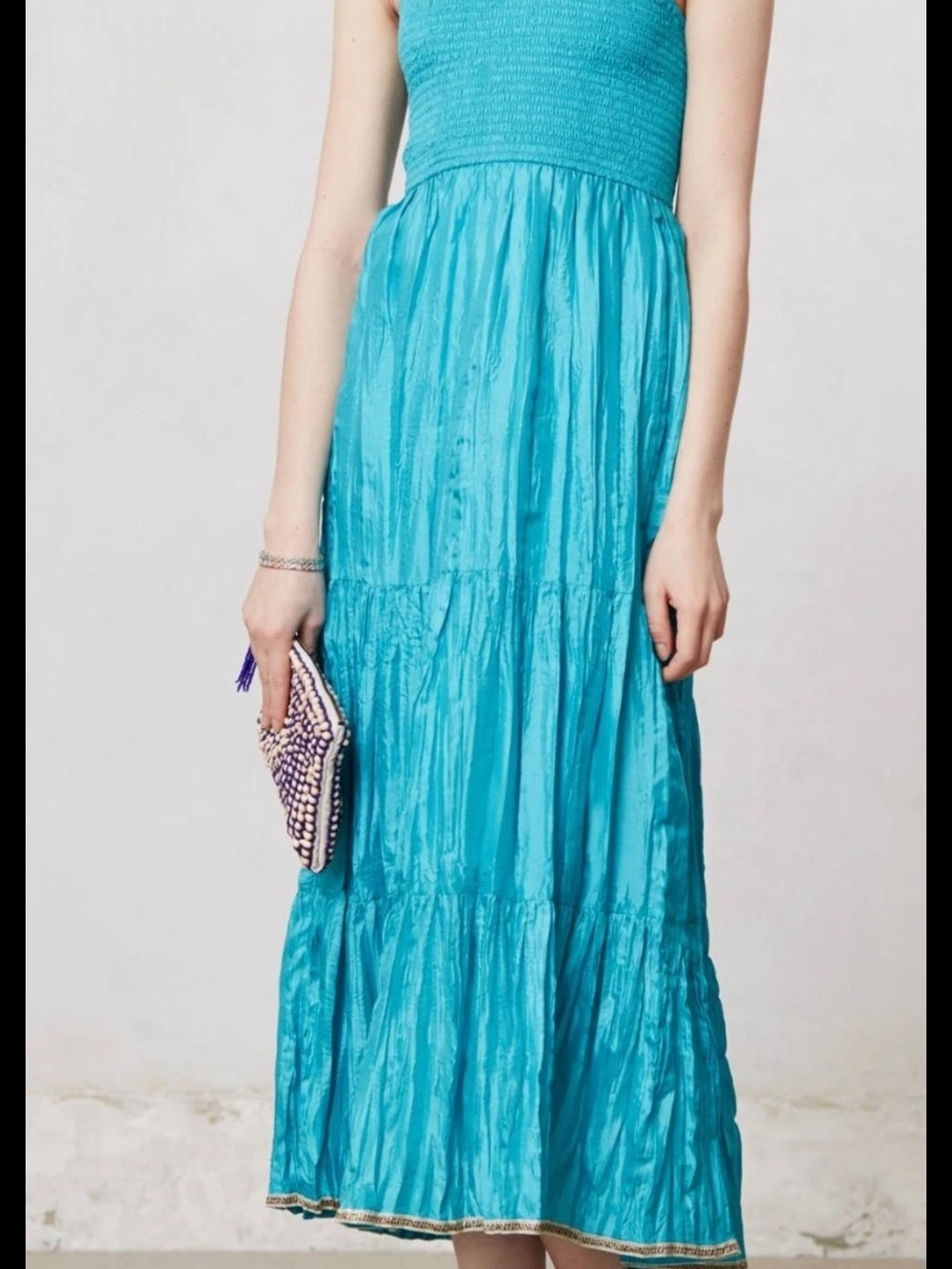 Maeve Turquoise Tiered Maxi Dress